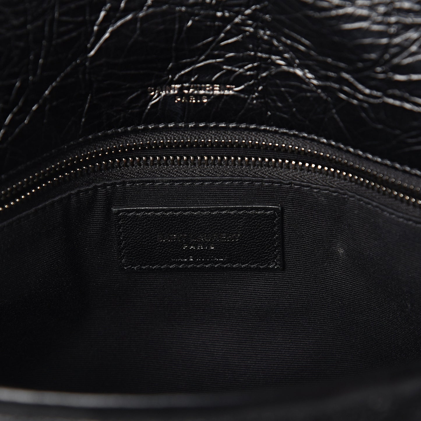 Crinkled Calfskin Matelasse Monogram Medium Niki Chain Satchel Black