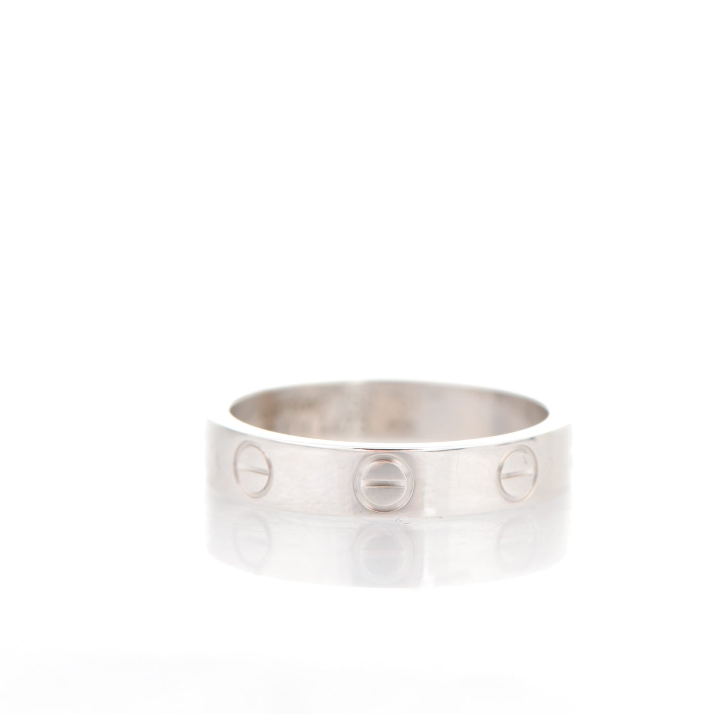 18K White Gold 4mm LOVE Wedding Band Ring 51 5.75