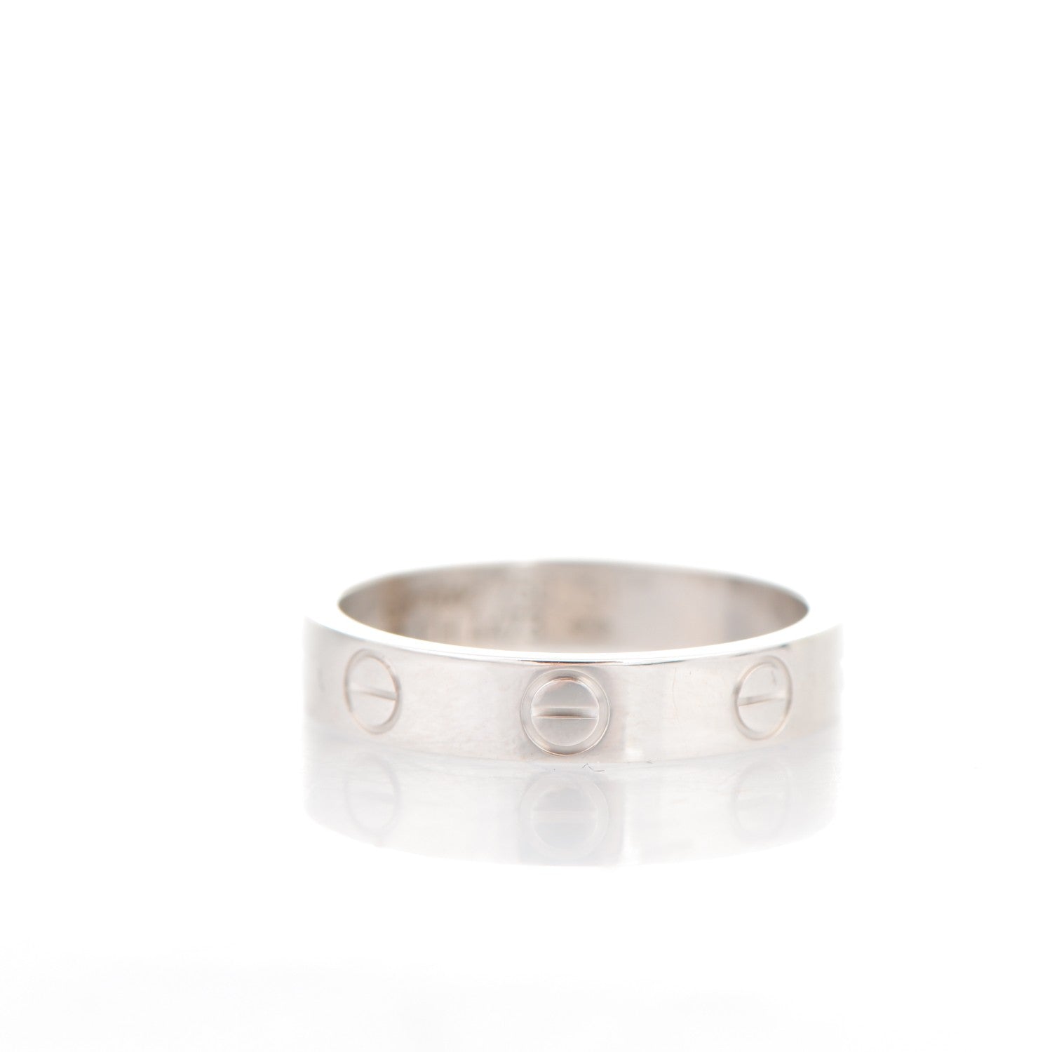 Cartier 18K White Gold 4mm LOVE Wedding Band Ring 51 5.75 3 of 6