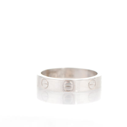Cartier 18K White Gold 4mm LOVE Wedding Band Ring 51 5.75 3 of 6
