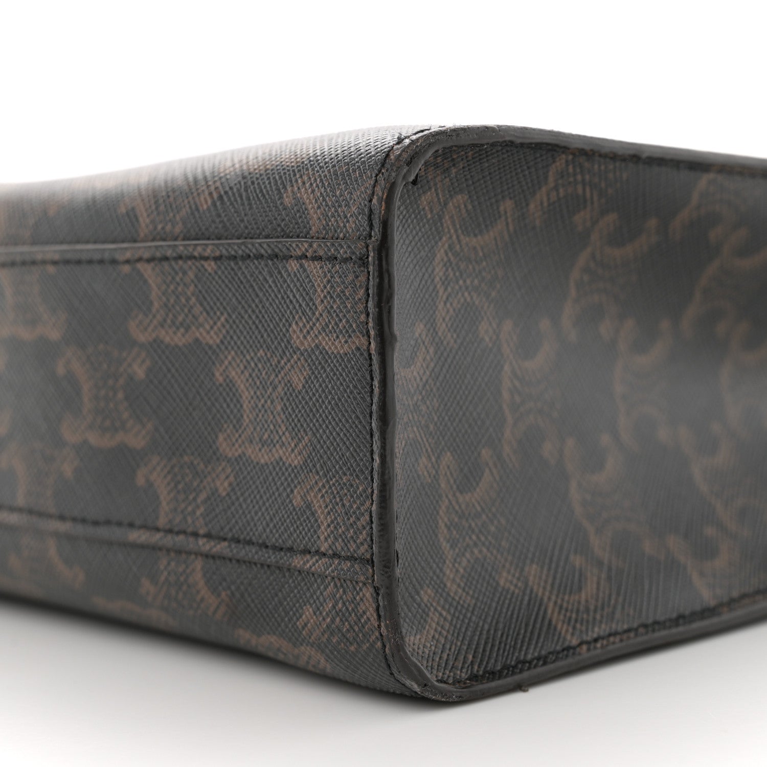 Celine Triomphe Canvas Calfskin Small Vertical Cabas Tan 9 of 11