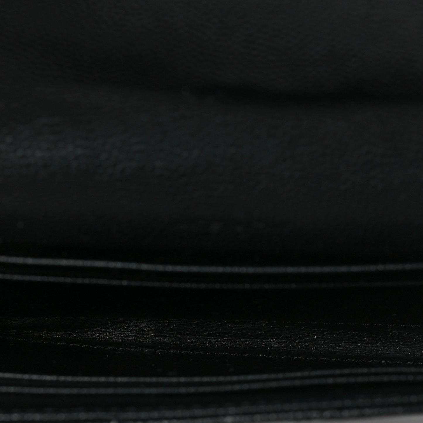 Grain De Poudre Matelasse Chevron Small Monogram Envelope Wallet Black