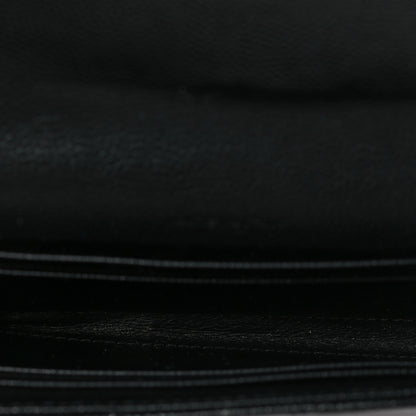 Saint Laurent Grain De Poudre Matelasse Chevron Small Monogram Envelope Wallet Black 5 of 8