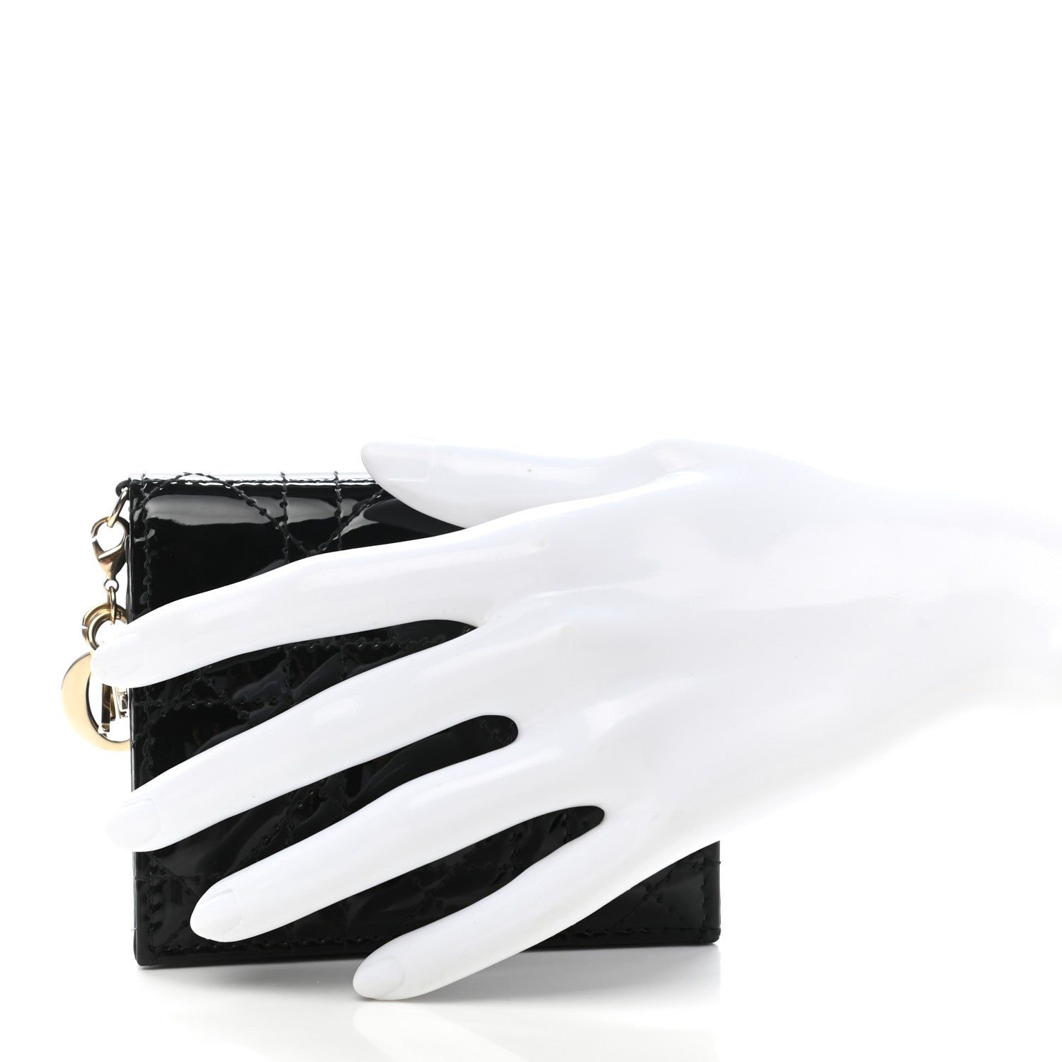 Christian Dior Patent Cannage Mini Lady Dior Wallet Black 2 of 7
