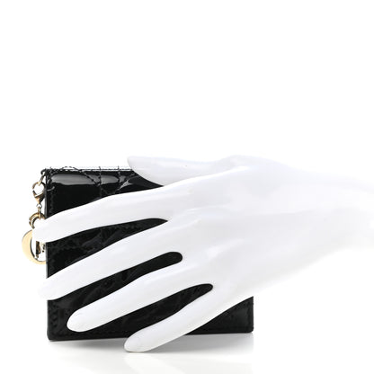 Christian Dior Patent Cannage Mini Lady Dior Wallet Black 2 of 7
