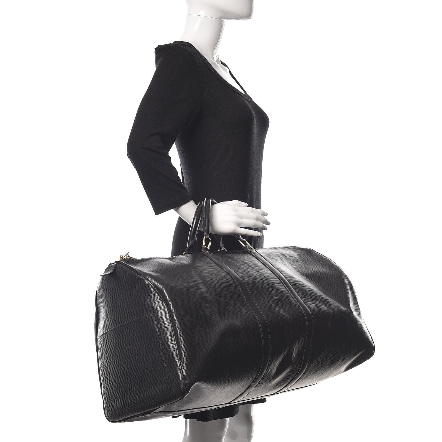 Louis Vuitton Epi Keepall 55 Black 2 of 10