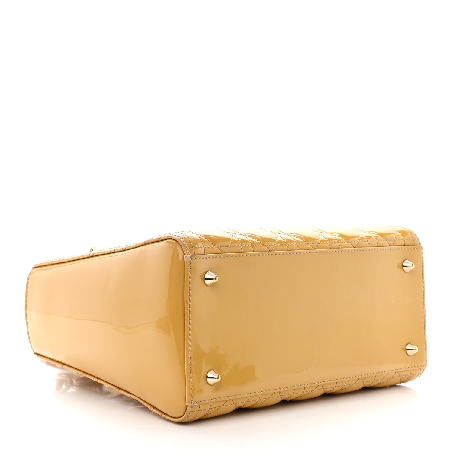 Christian Dior Patent Cannage Medium Lady Dior Beige 4 of 14