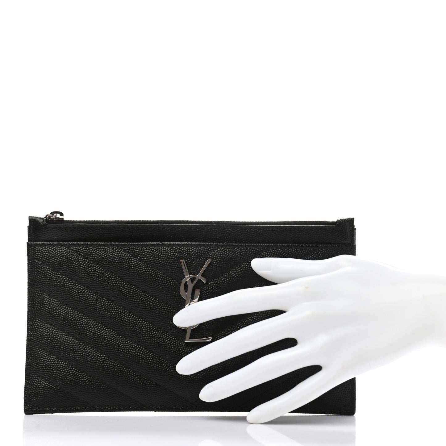 Grain De Poudre Chevron Monogram Bill Pouch Black