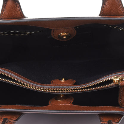 Burberry Grainy Calfskin House Check Medium Banner Tote Dark Tan 4 of 5