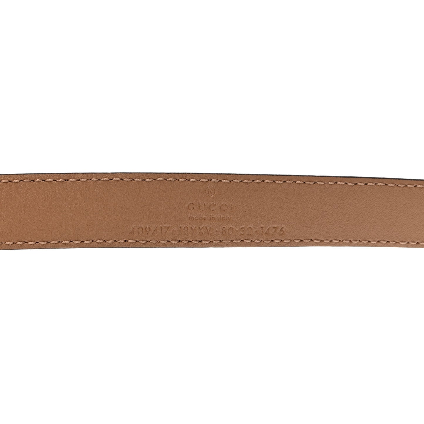 Azalea Calfskin Enamel Monochrome Double G 20mm Belt 80 32 Camelia