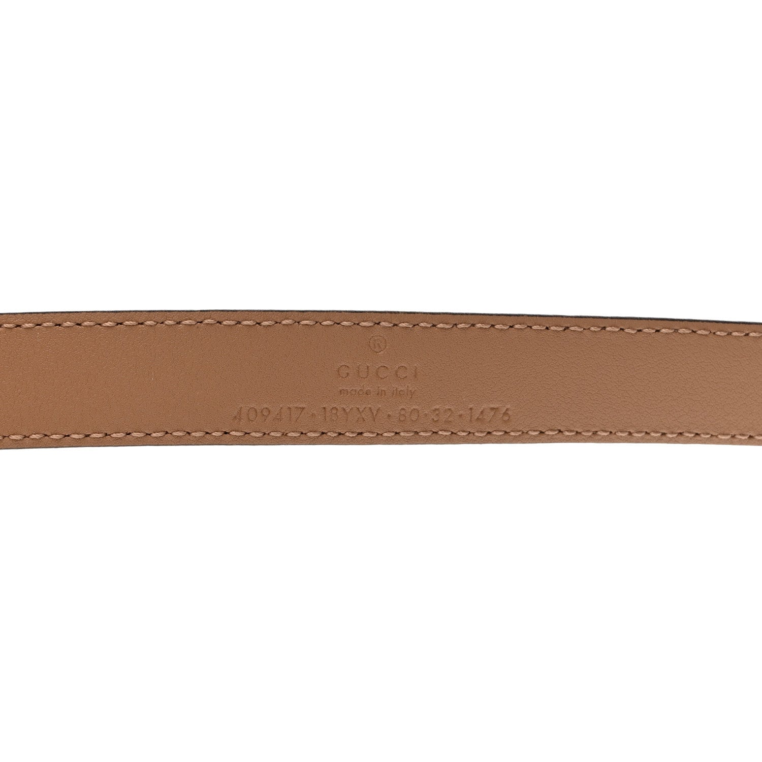 Gucci Azalea Calfskin Enamel Monochrome Double G 20mm Belt 80 32 Camelia 3 of 5