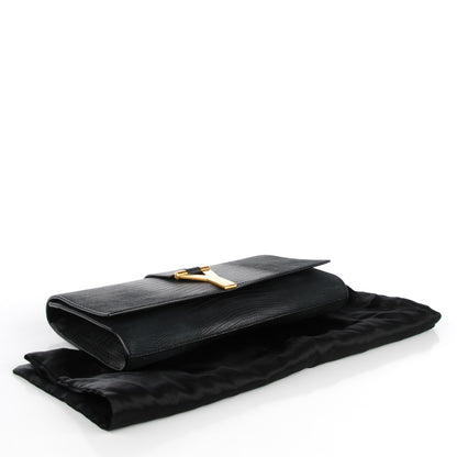 Saint Laurent Lizard Calfskin Embossed Classic Y Ligne Clutch Black 4 of 7