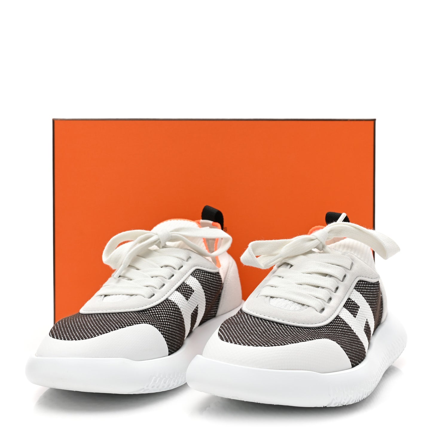 Knit Suede Goatskin Womens Crew Sneakers 39 Prunoir White