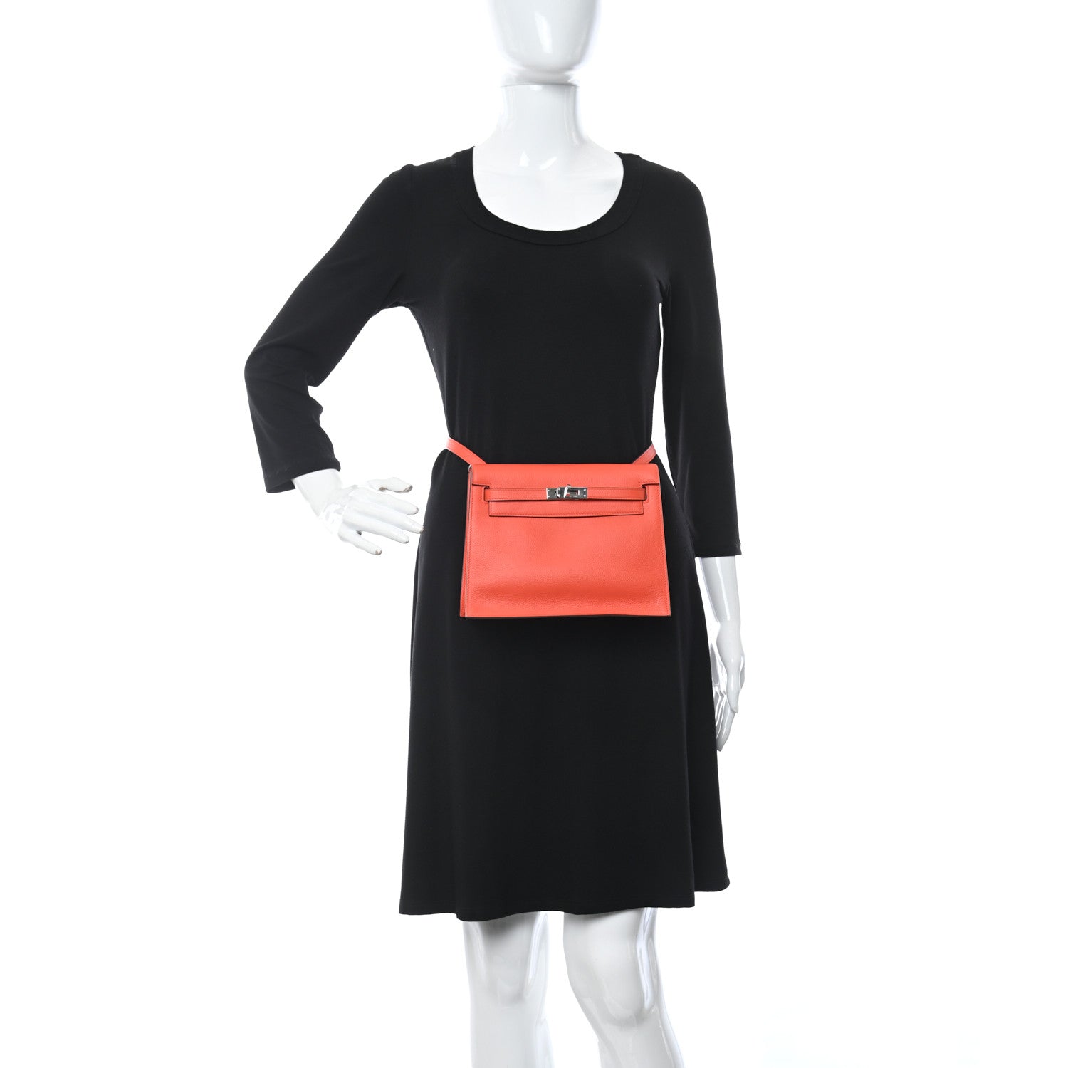 Hermes Evercolor Kelly Danse II Belt Bag Orange Poppy 2 of 10
