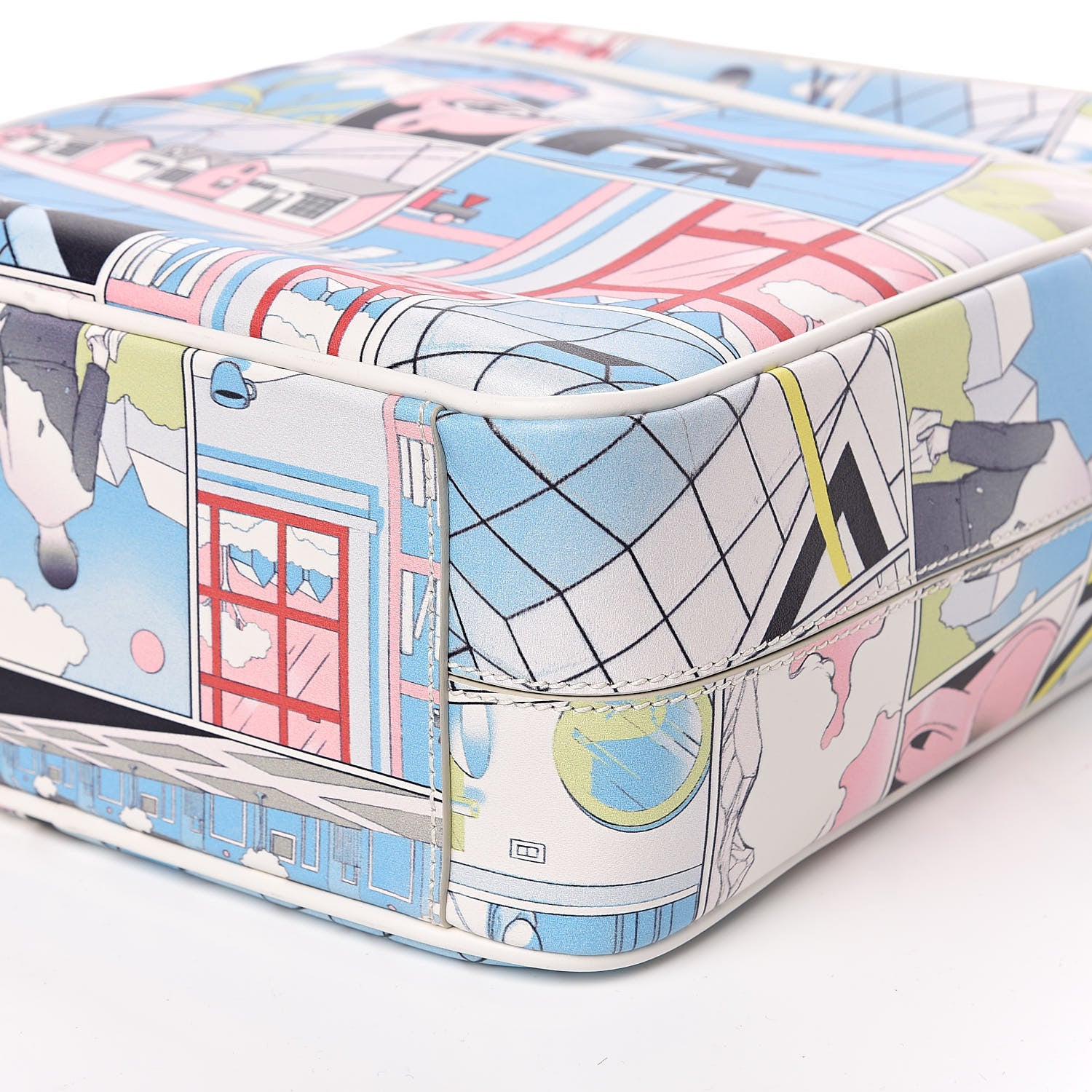 Prada X JAMES JEAN Vitello Comics Flat Messenger Bag Azzurro 8 of 9