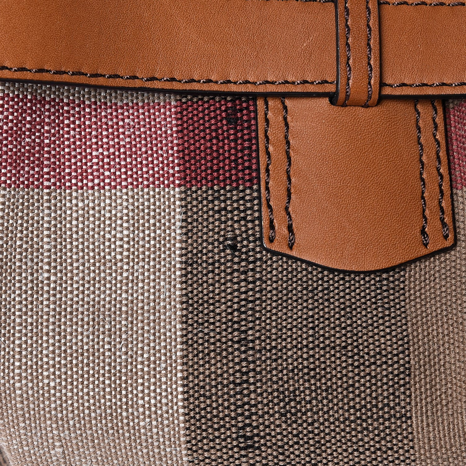 Burberry Canvas Mega Check Medium Traveler Tote Saddle Brown 11 of 11