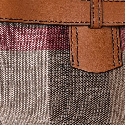 Burberry Canvas Mega Check Medium Traveler Tote Saddle Brown 11 of 11