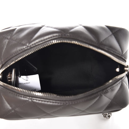 Saint Laurent Calfskin Y Quilted Monogram Small Loulou Bowling Bag Asphalt 5 of 7