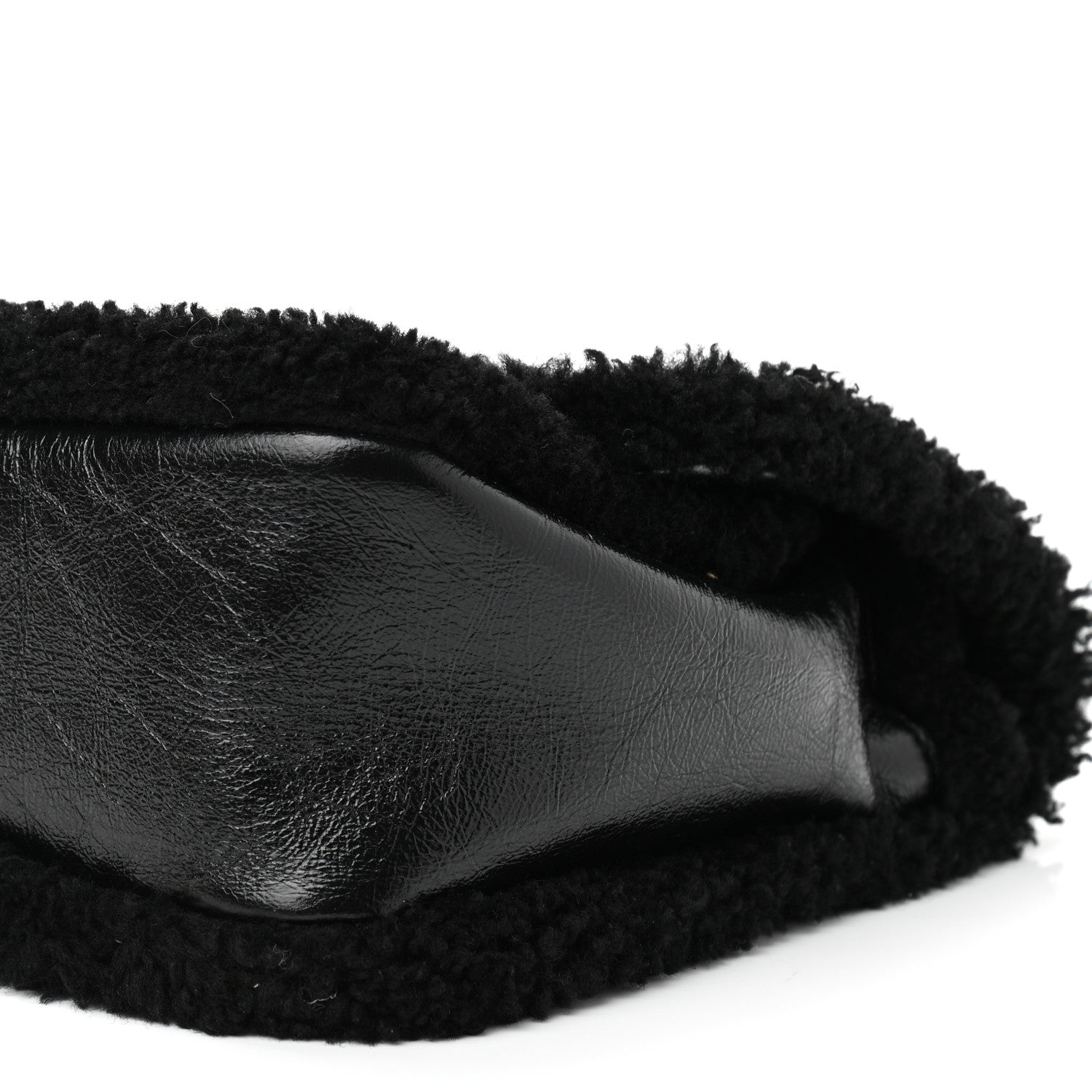 Saint Laurent Crinkled Calfskin Shearling Monogram Medium Niki Chain Satchel Black 11 of 11
