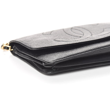Chanel Caviar Timeless CC Wallet On Chain WOC Black 6 of 10