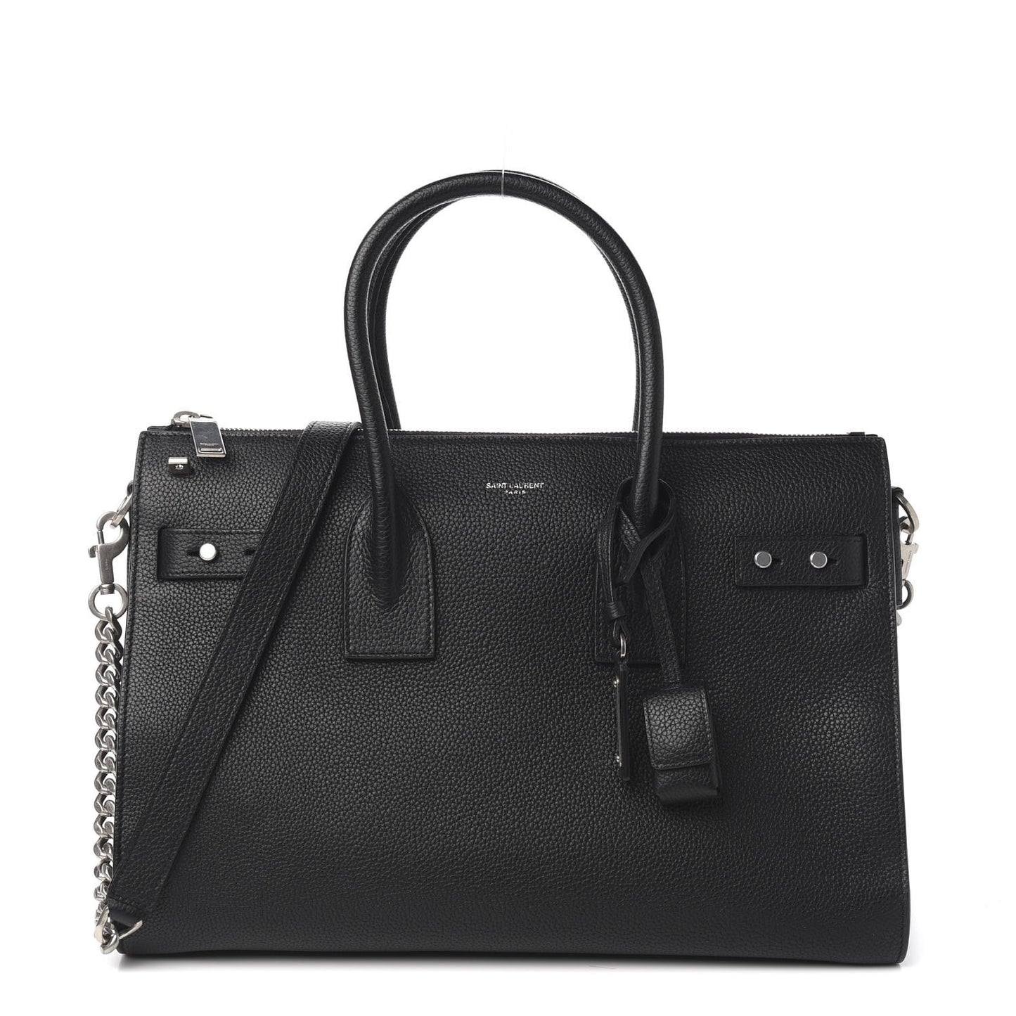 Grained Calfskin Small Supple Sac De Jour Duffle Black