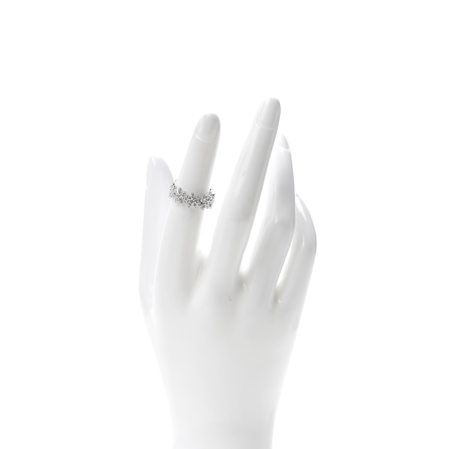 Tiffany 18K White Gold Diamond Metro Daisy Band Ring 49 5 2 of 6