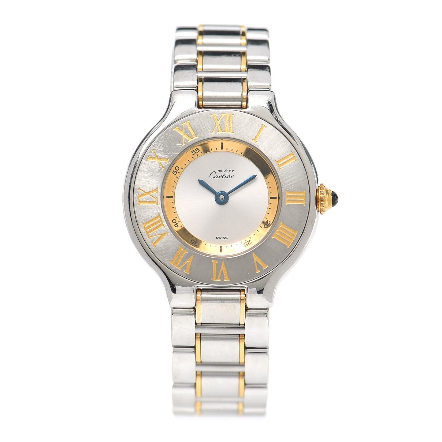 Stainless Steel 18K Yellow Gold 28mm Must De 21 Quartz Watch