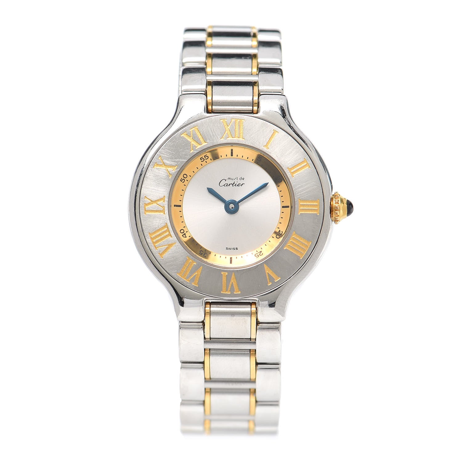 Cartier Stainless Steel 18K Yellow Gold 28mm Must De 21 Quartz Watch 1 of 6