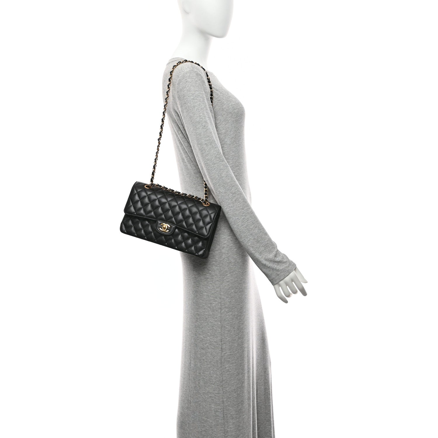 Chanel Caviar Quilted Medium Double Flap Black 2 of 10