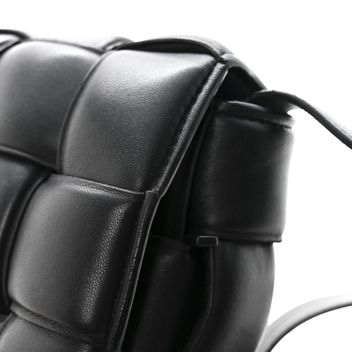 Nappa Maxi Intreccio Padded Cassette Crossbody Bag Black
