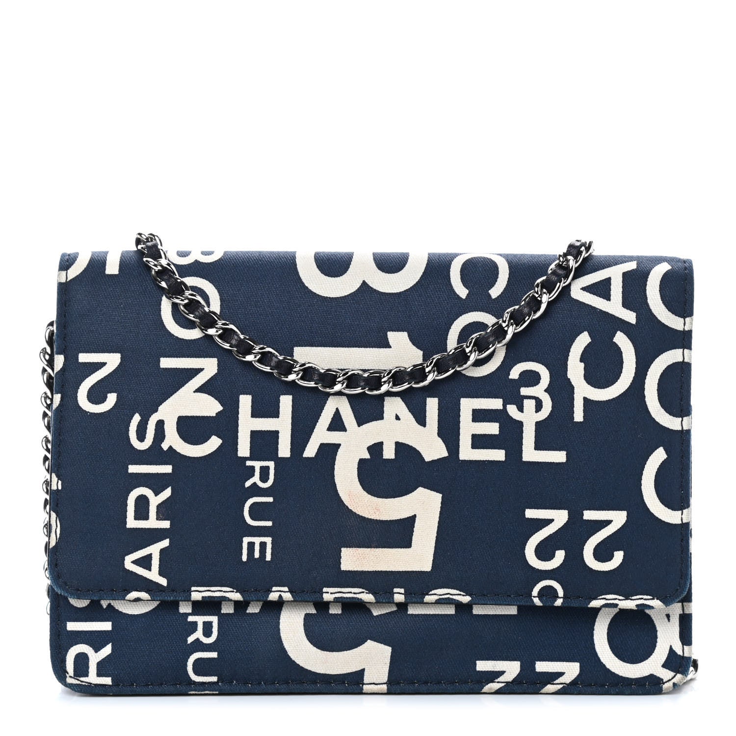 Chanel Denim Coco Wallet On Chain WOC Blue 1 of 12
