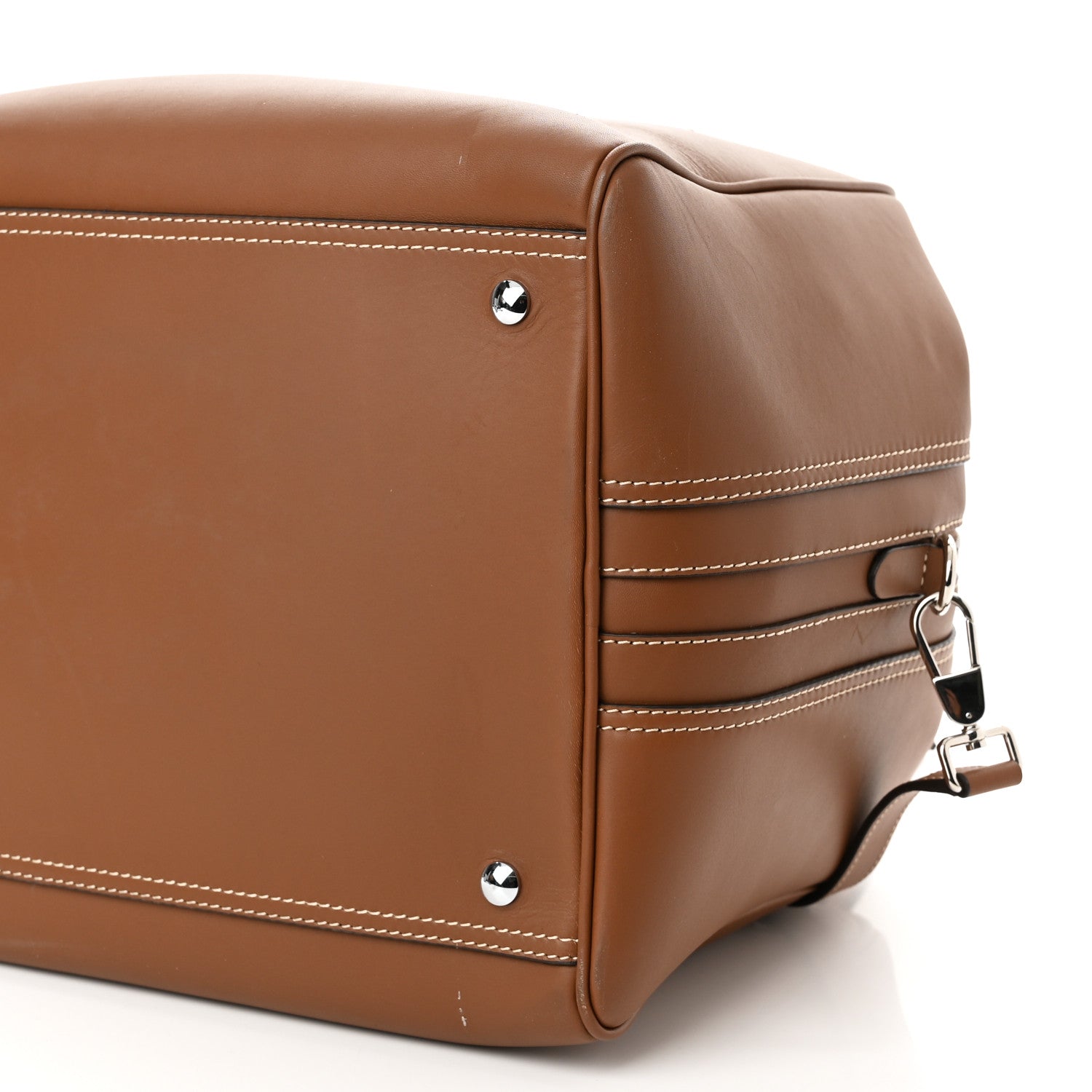 Burberry Smooth Calfskin Medium Cube Bowling Bag Malt Brown 9 of 9