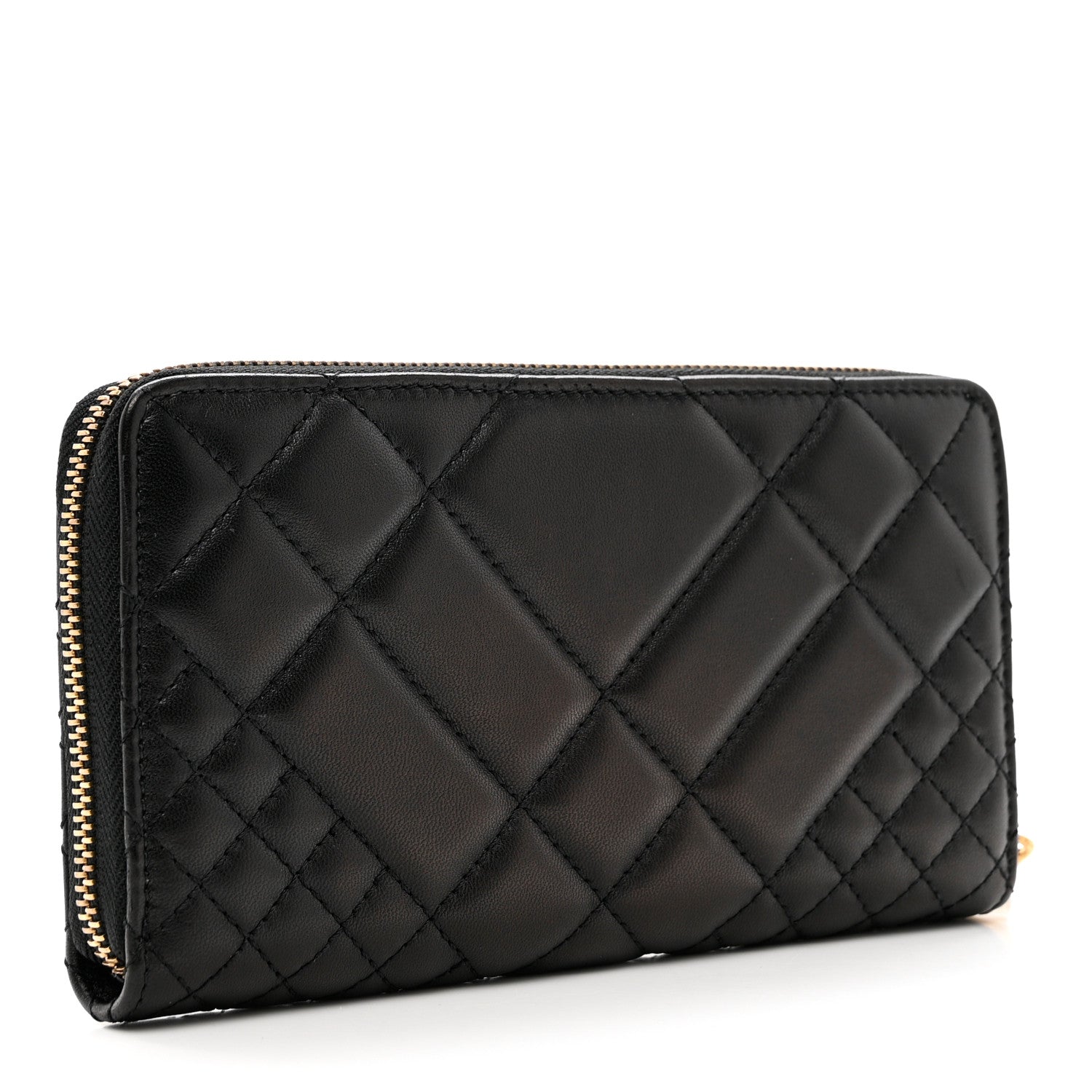 Versace Nappa Quilted Icon Zip Around Wallet Black 3 of 6