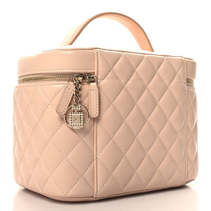 Chanel Lambskin Quilted Large Vanity Pouch Beige Clair 3 of 8