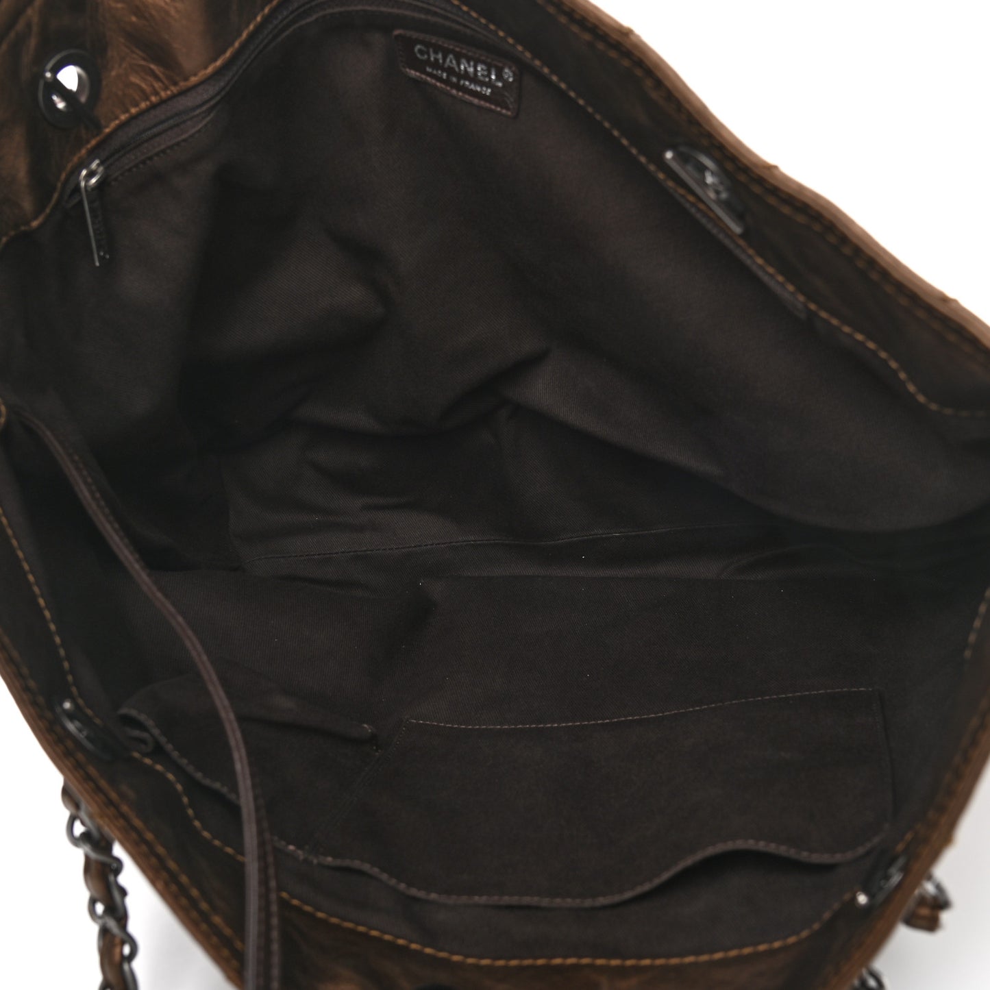 Metallic Aged Calfskin Large Shopping In Moscow Tote Bronze