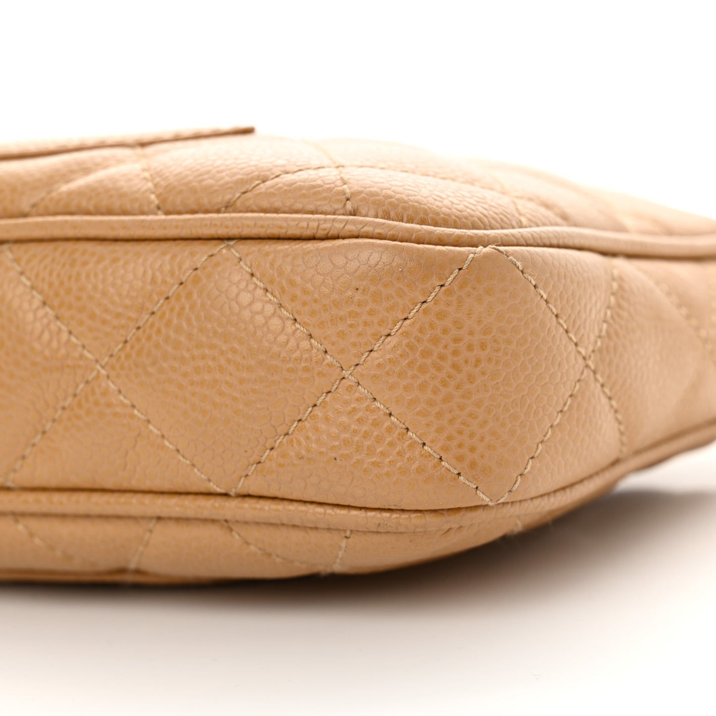 Caviar Quilted Timeless CC Shoulder Bag Beige