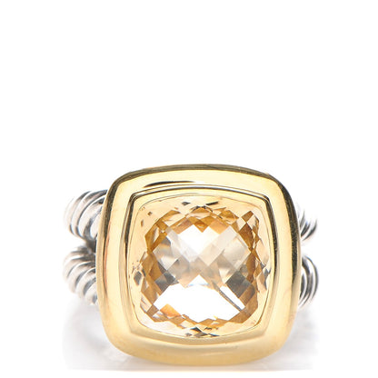 David Yurman Sterling Silver 18K Yellow Gold Champagne Citrine 11mm Albion Ring 52 6 1 of 7