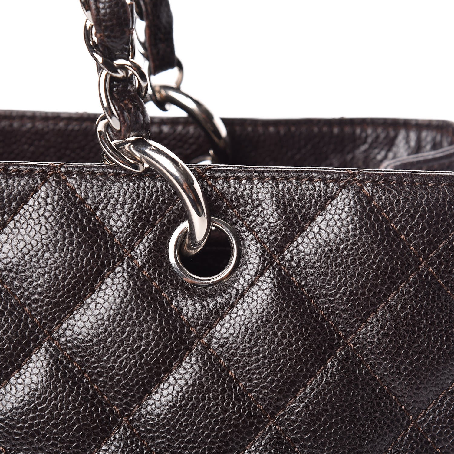 Chanel Caviar Quilted Grand Shopping Tote GST Dark Brown 25 of 26