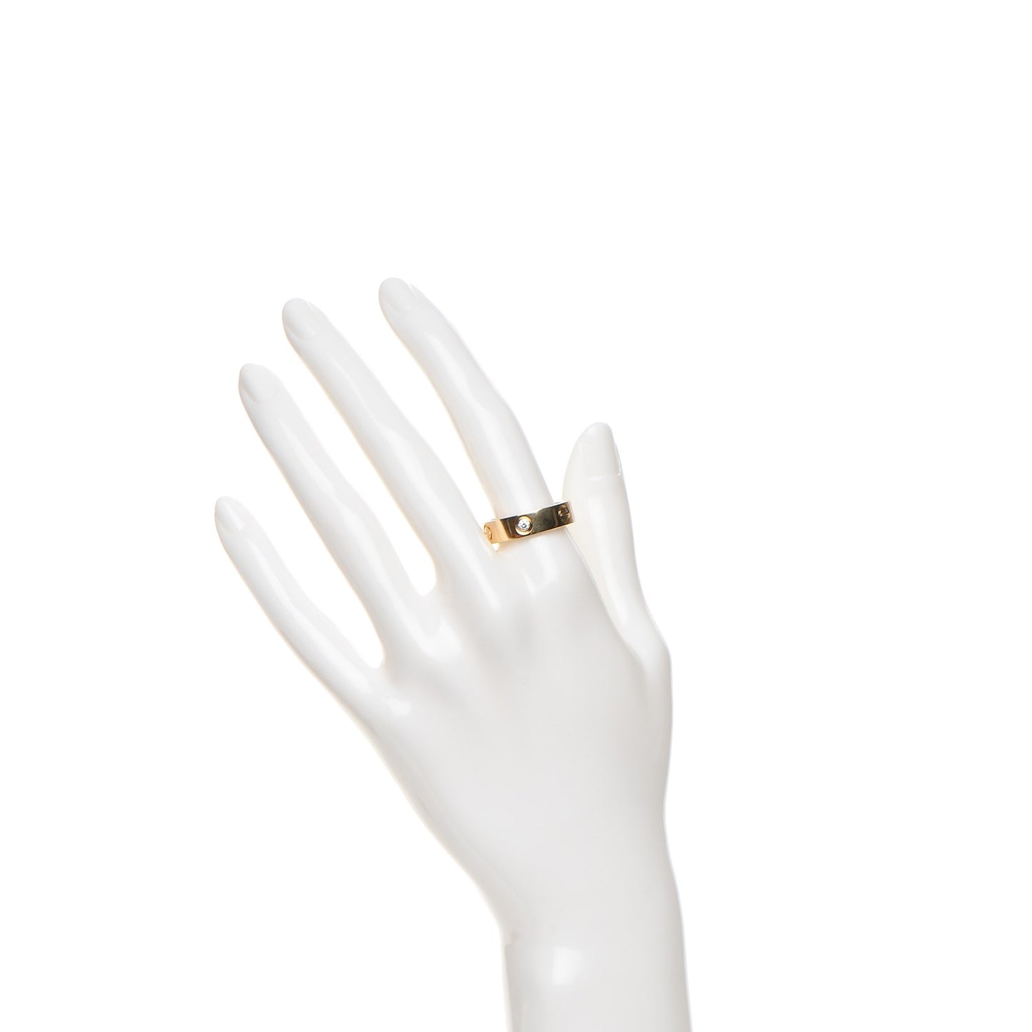 18K Yellow Gold 3 Diamond 5.5mm LOVE Ring 57 8