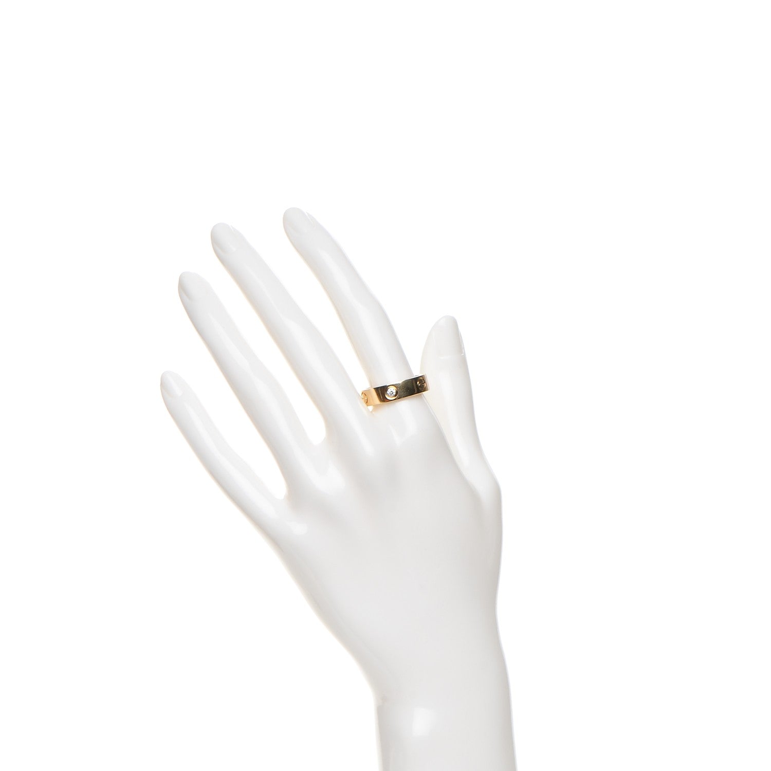 Cartier 18K Yellow Gold 3 Diamond 5.5mm LOVE Ring 57 8 2 of 7