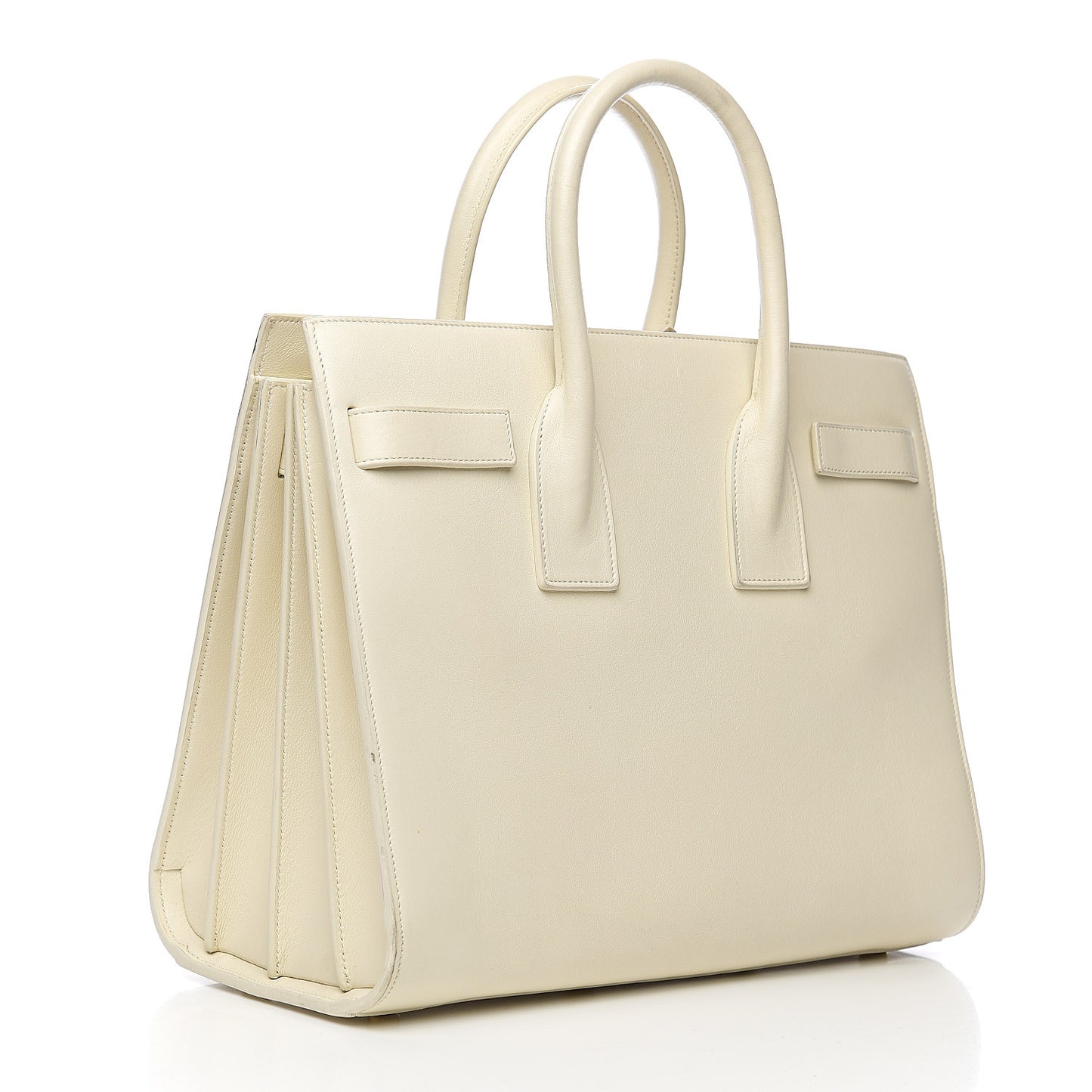 Grained Calfskin Small Sac De Jour Dove White