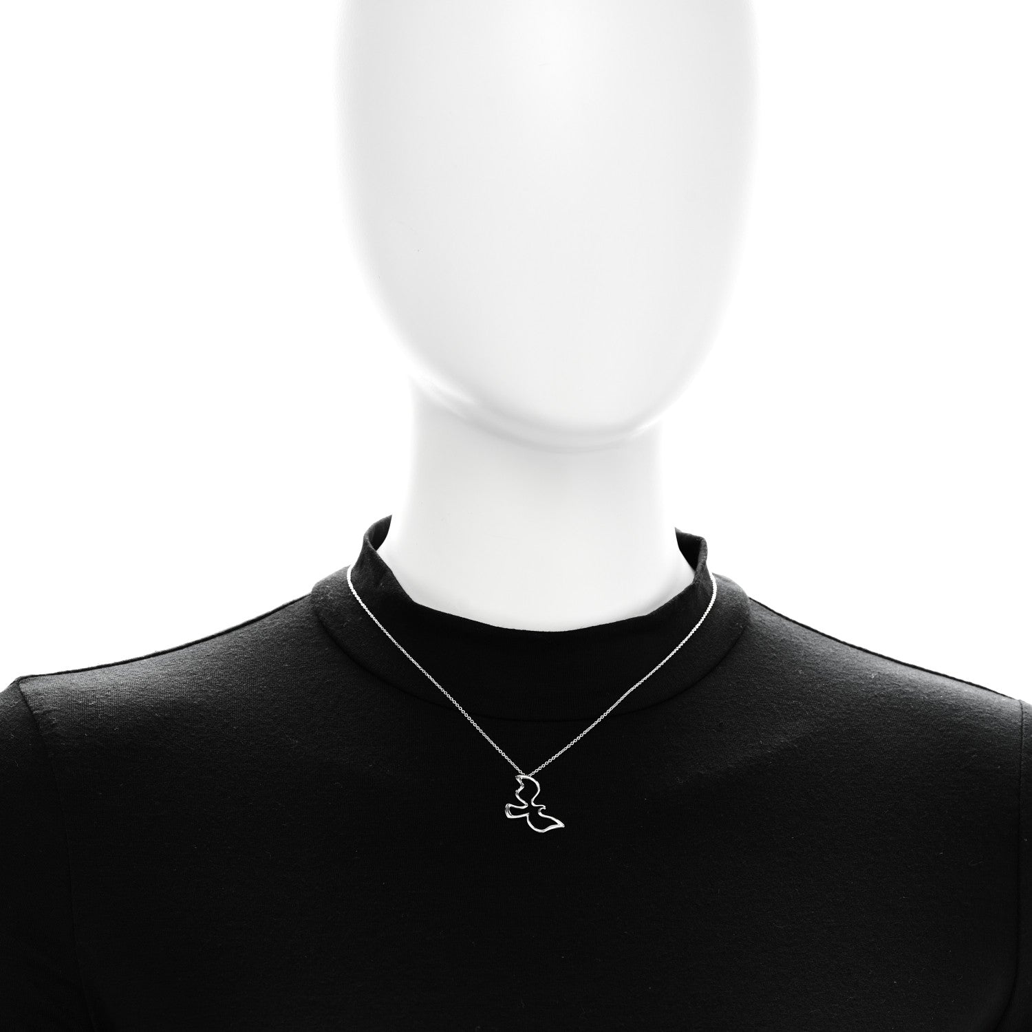 Tiffany Sterling Silver Paloma Picasso Dove Pendant Necklace 2 of 6