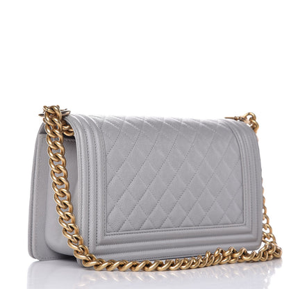 Chanel Caviar Quilted Medium Boy Flap Grey 3 of 7