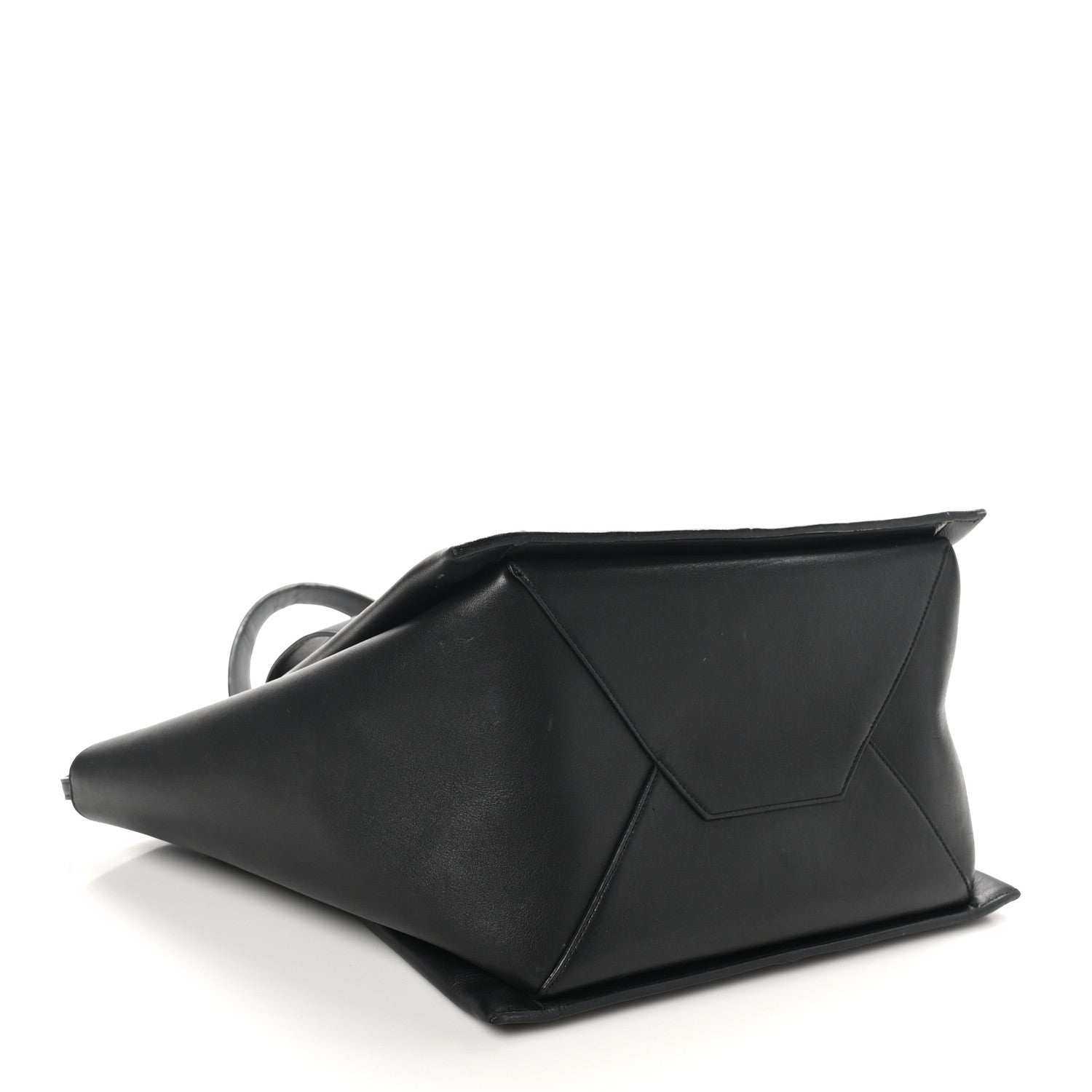 Celine Supple Natural Calfskin Vertical Tri-Fold Bag Black 4 of 10