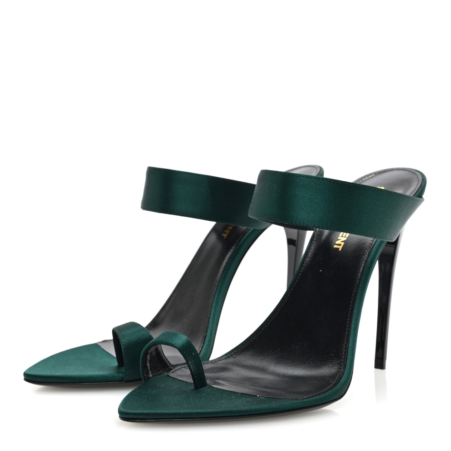 Crepe Satin Martha Mule 110 Sandals 38.5 Dorian Green