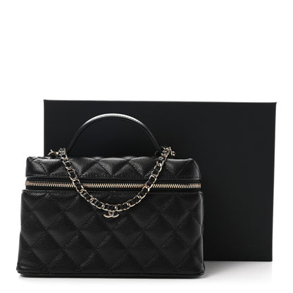Chanel Caviar Quilted Top Handle Slim Vanity With Chain Black 11 of 11