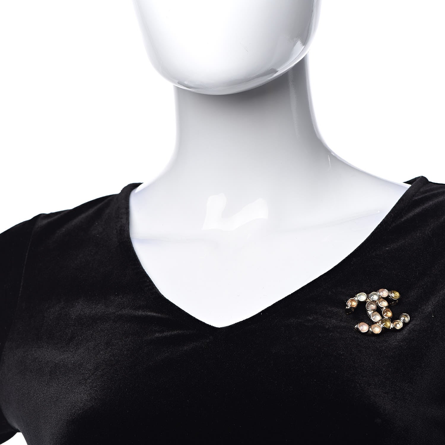 Chanel Resin CC Brooch Gold 2 of 6
