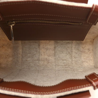 Chloe Felt Calfskin Small Woody Ribbon Tote With Strap Cement Beige 5 of 10