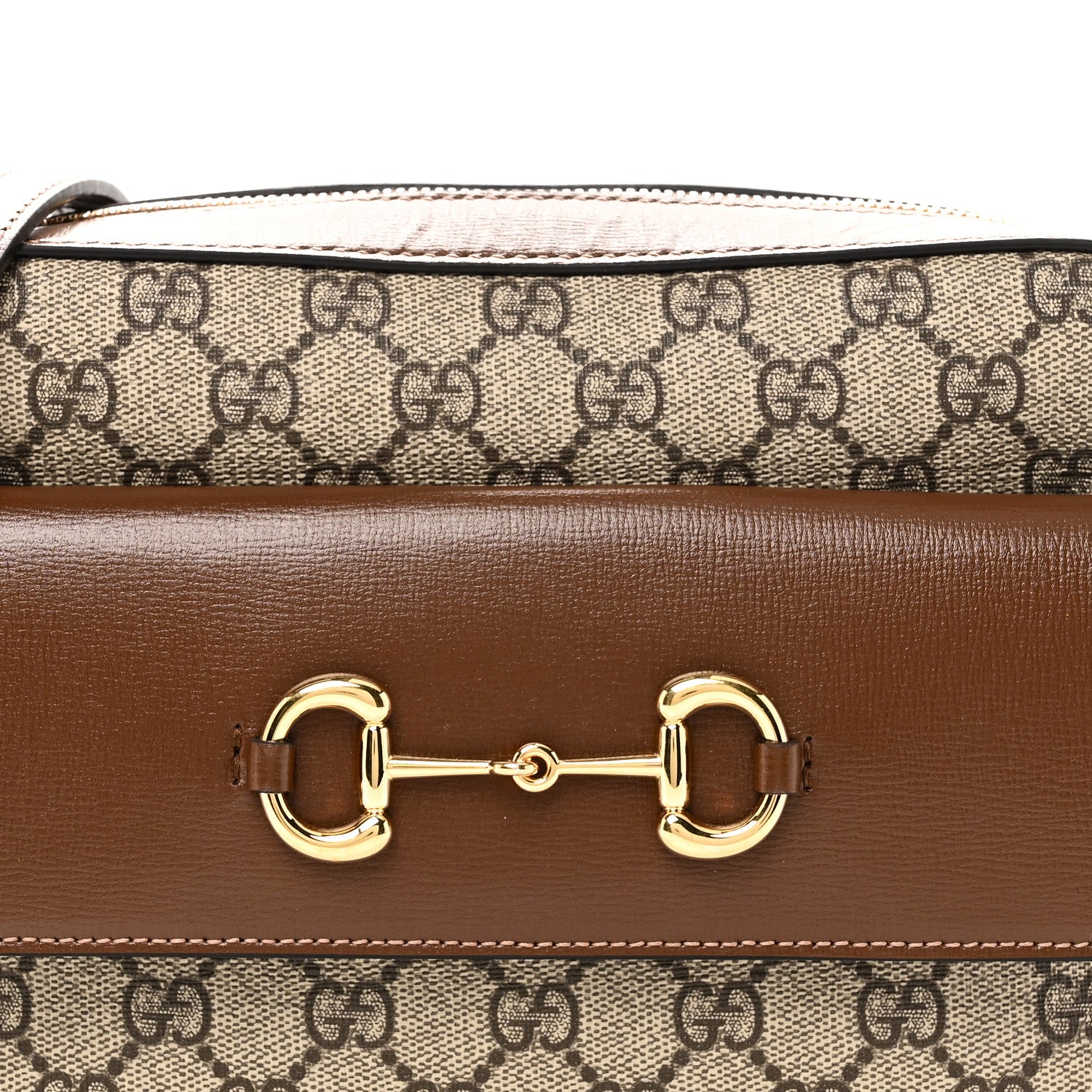 Gucci GG Supreme Monogram Small Horsebit 1955 Shoulder Bag Beige Brown Sugar 8 of 11