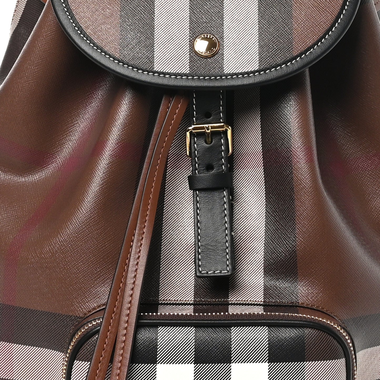 E-Canvas Check Backpack Dark Birch Brown